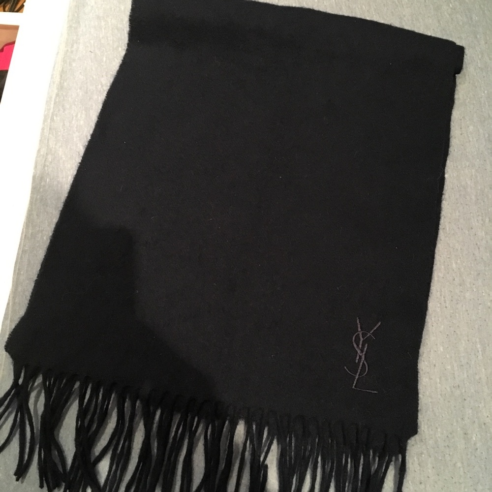 Brand New YSL Navy Wool Scarf